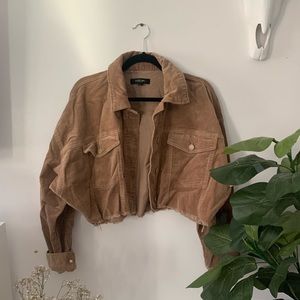 Cropped Brown Corduroy Jacket